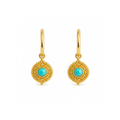 Turquoise Medallion Hoops